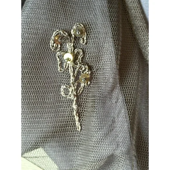 April Cornell Women’s Medium Blue Beaded Mesh Maxi Dress Luxury Holiday Evening - Picture 6 of 8